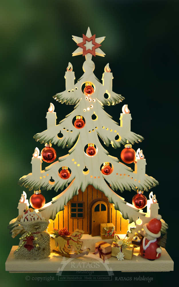 Ratags 3D Schwibbogen Tanne Weihnachtsmann, grün, klein Ratags 3D Schwibbogen Tanne Weihnachtsmann, grün, klein
