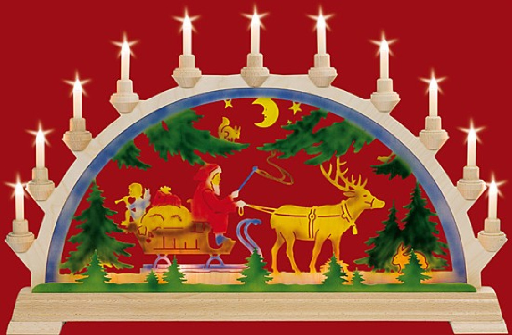 Taulin Schwibbogen Nikolaus mit Schlitten Taulin Schwibbogen Nikolaus mit Schlitten