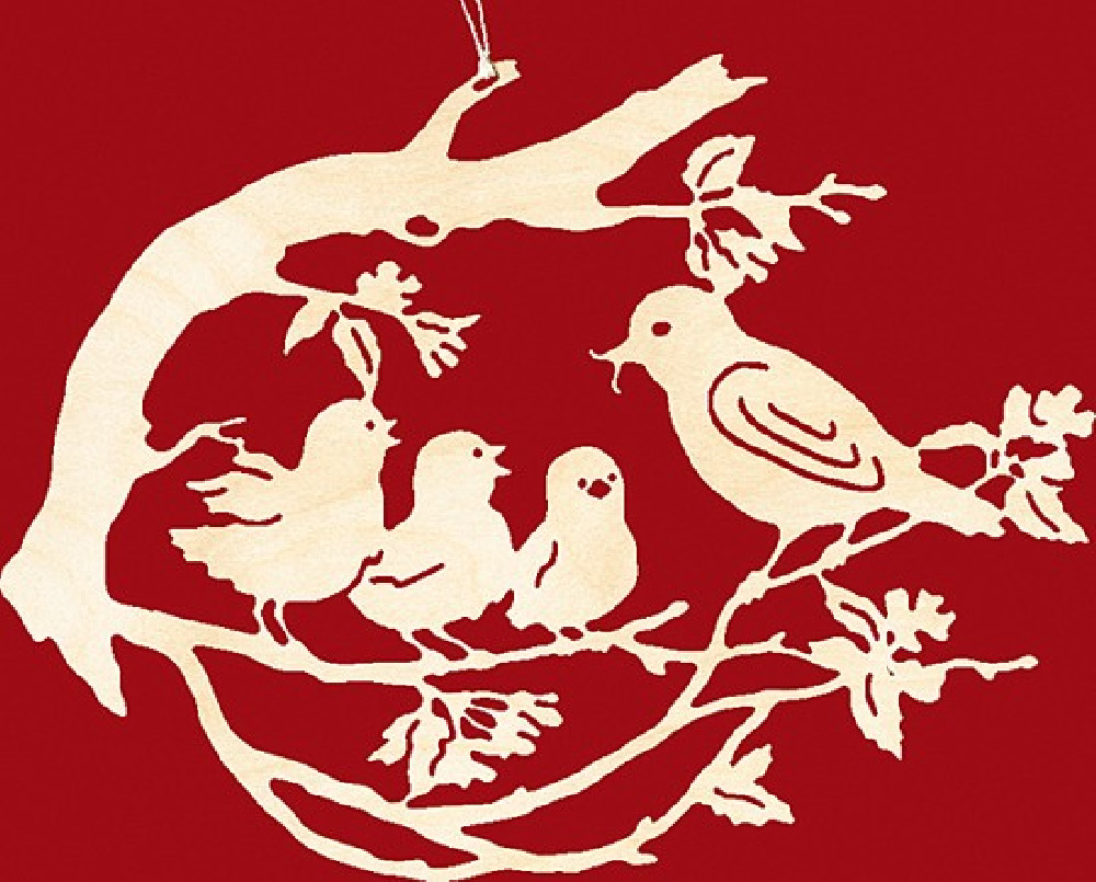 Taulin Fensterbild Amselfamilie Taulin Fensterbild Amselfamilie