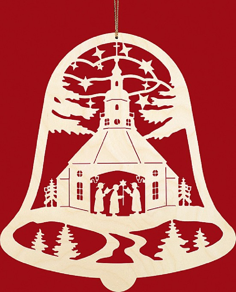 Taulin Fensterbild Weihnachten Seiffener Kirche in der Glocke Taulin Fensterbild Weihnachten Seiffener Kirche in der Glocke