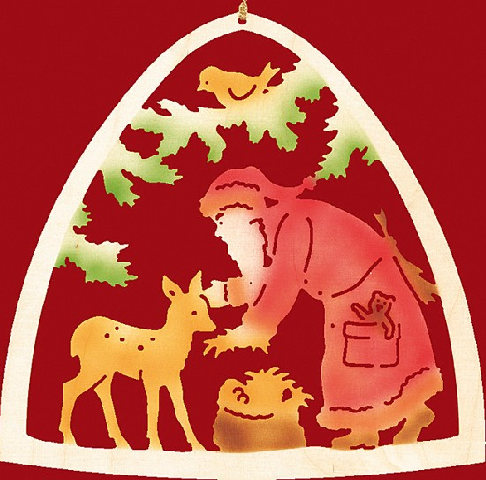 Taulin Fensterbild Farbig Weihnachten Weihnachtsmann mit Reh Taulin Fensterbild Farbig Weihnachten Weihnachtsmann mit Reh