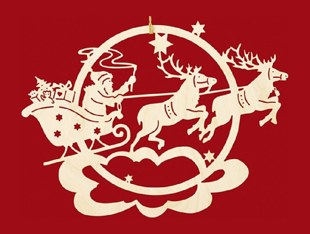 Taulin Fensterbild Weihnachten Rentierschlitten mit Weihnachtsmann - klein Taulin Fensterbild Weihnachten Rentierschlitten mit Weihnachtsmann - klein