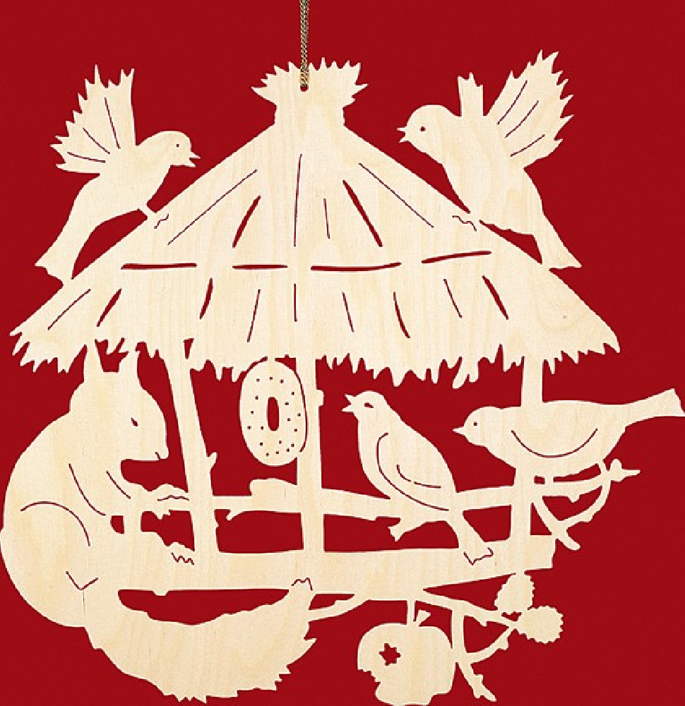 Taulin Fensterbild Weihnachten Vogelhaus mit Eichhörnchen - groß Taulin Fensterbild Weihnachten Vogelhaus mit Eichhörnchen - groß