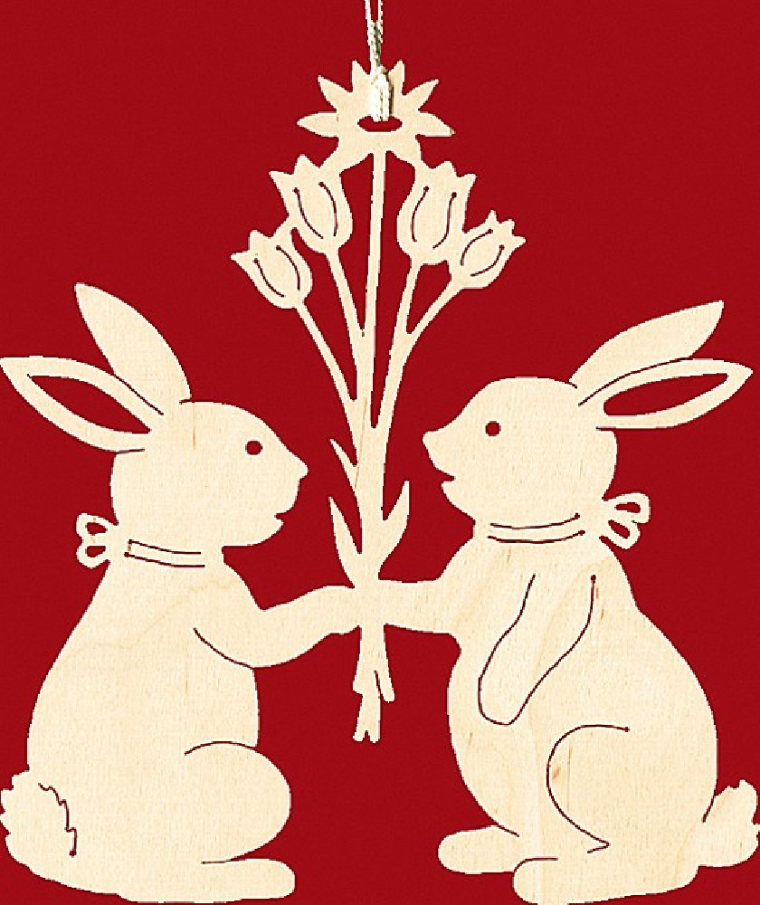 Taulin Fensterbild Ostern 2 Häschen mit Blumenstrauß Taulin Fensterbild Ostern 2 Häschen mit Blumenstrauß