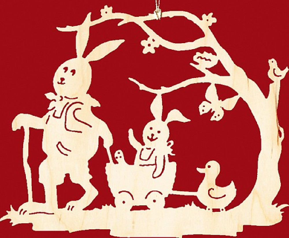 Taulin Fensterbild Ostern Hase mit Handwagen Taulin Fensterbild Ostern Hase mit Handwagen