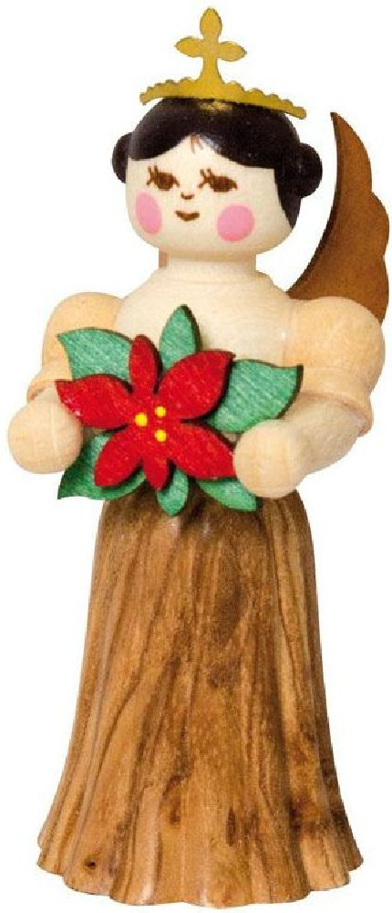Drechslerei Kuhnert Konzertengel mit Weihnachtsstern, natur - klein Drechslerei Kuhnert Konzertengel mit Weihnachtsstern, natur - klein