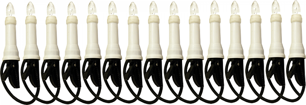 Außenlichterkette für Außenschwibbogen - 15 elektr. Kerzen Außenlichterkette für Außenschwibbogen - 15 elektr. Kerzen