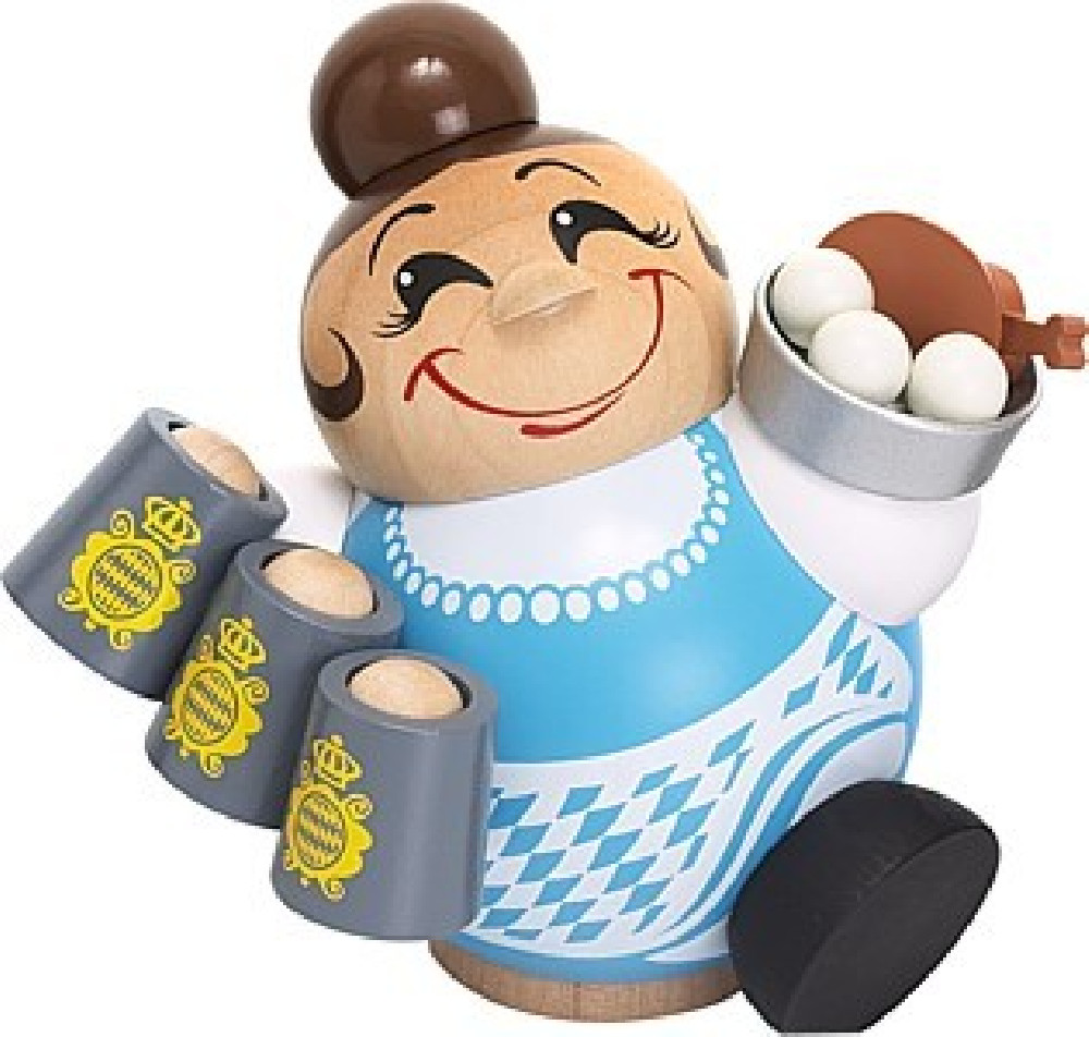 Seiffener Volkskunst eG Kugelräucherfigur Kellnerin Seiffener Volkskunst eG Kugelräucherfigur Kellnerin
