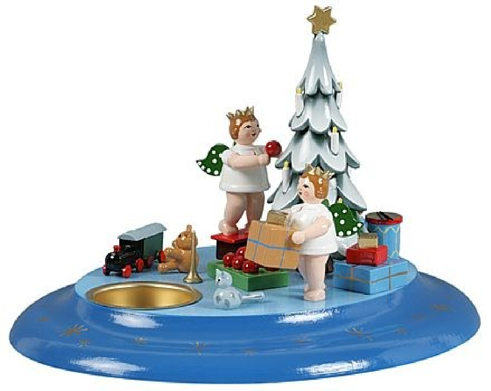 Ellmann Teelicht-Kerzenhalter 2 Engel am Weihnachtsbaum, mit Krone Ellmann Teelicht-Kerzenhalter 2 Engel am Weihnachtsbaum, mit Krone