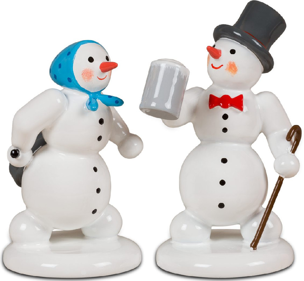 Ellmann Schneemann und Schneefrau - Nach dem Weihnachtsmarkt Ellmann Schneemann und Schneefrau - Nach dem Weihnachtsmarkt