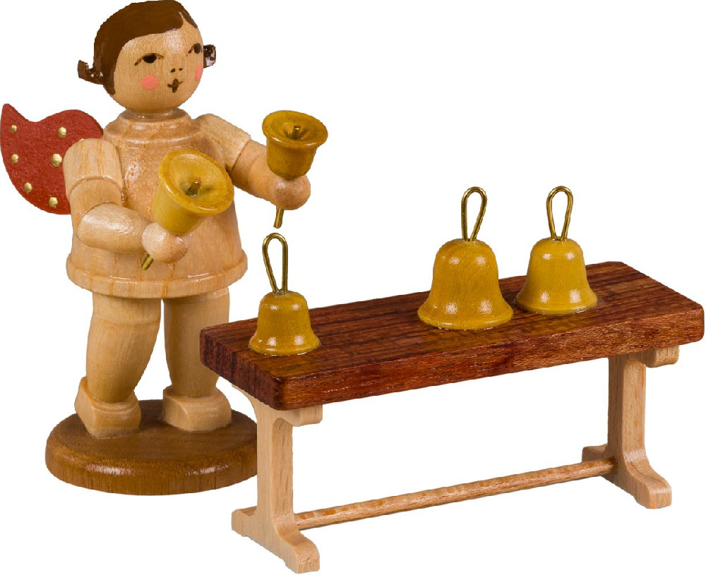 Ellmann Engel mit Handglockenspiel, ohne Krone natur Ellmann Engel mit Handglockenspiel, ohne Krone natur