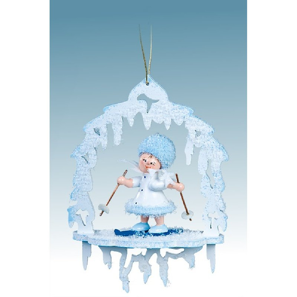 Drechslerei Kuhnert Schneeflöckchen mit Ski Baumbehang Drechslerei Kuhnert Schneeflöckchen mit Ski Baumbehang