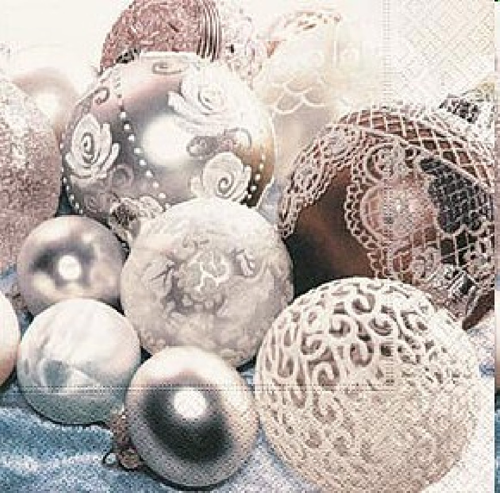Weihnachtliche Tischservietten White balls Weihnachtliche Tischservietten White balls