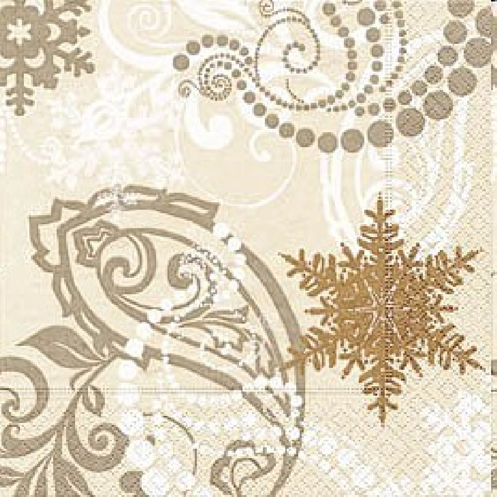 Weihnachtliche Tischservietten Winter paisley cream Weihnachtliche Tischservietten Winter paisley cream