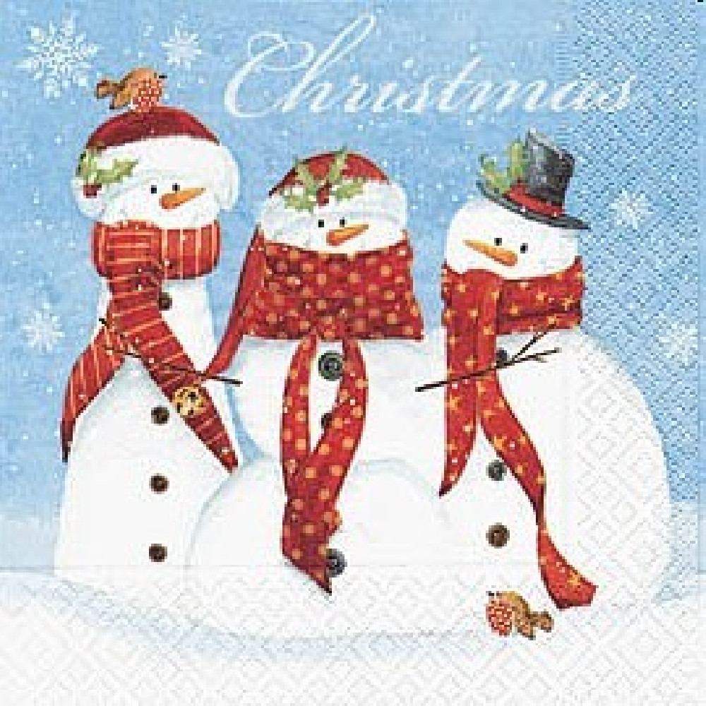 Weihnachtliche Tischservietten Family snowman Weihnachtliche Tischservietten Family snowman