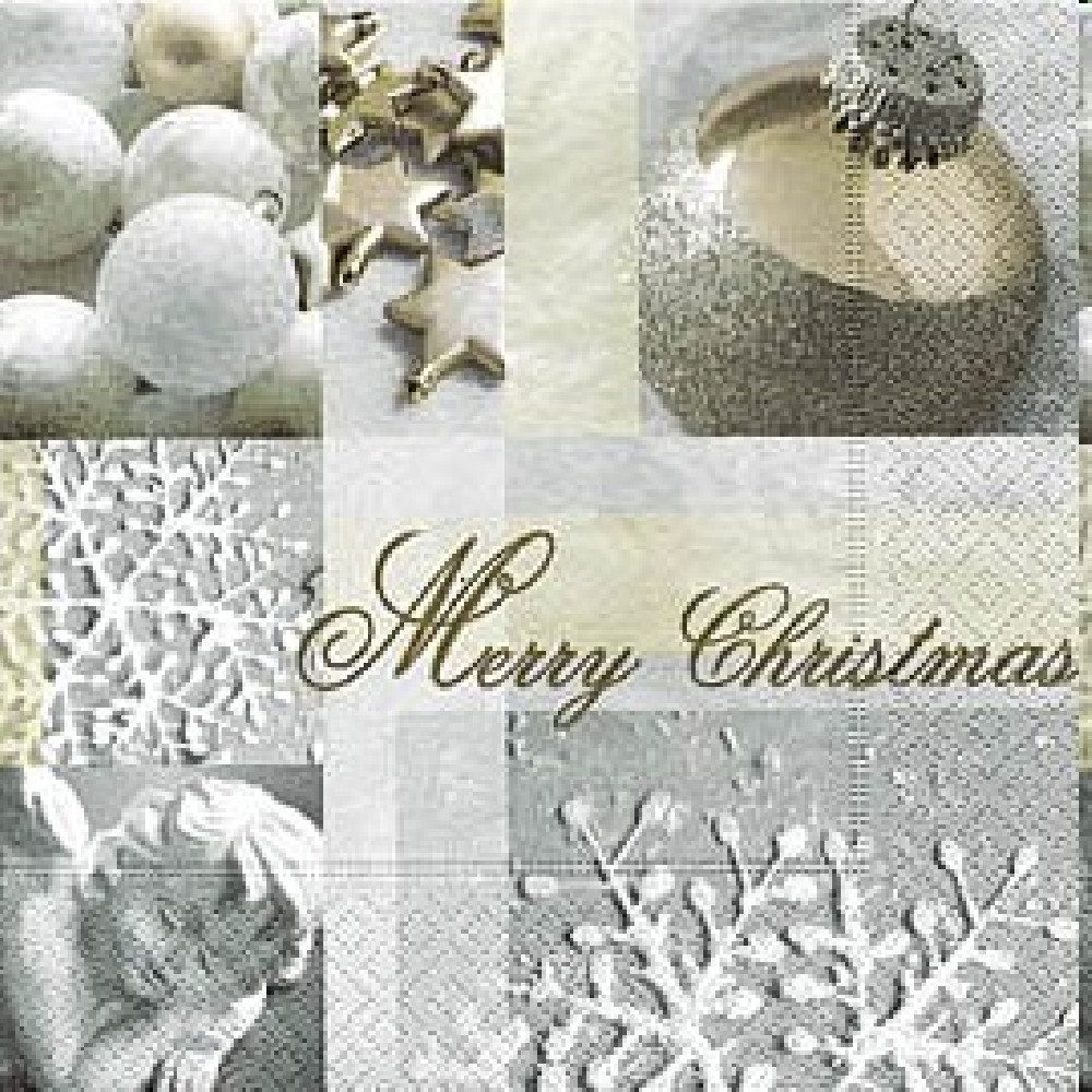 Weihnachtliche Tischservietten Christmas in silver Weihnachtliche Tischservietten Christmas in silver