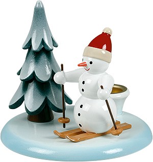 Ellmann Kerzenhalter Schneemann Skifahrer und Baum Ellmann Kerzenhalter Schneemann Skifahrer und Baum