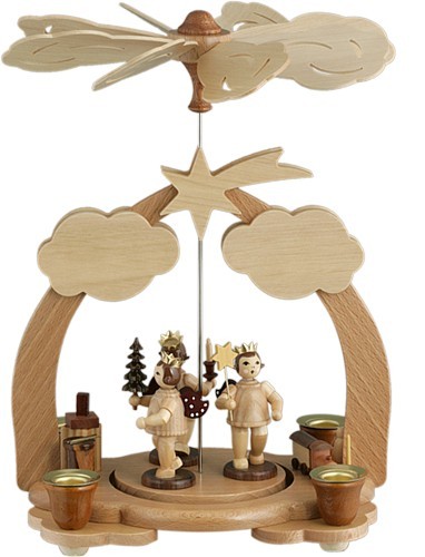 Ellmann Pyramide mit 3 Engel und Geschenken - natur Ellmann Pyramide mit 3 Engel und Geschenken - natur
