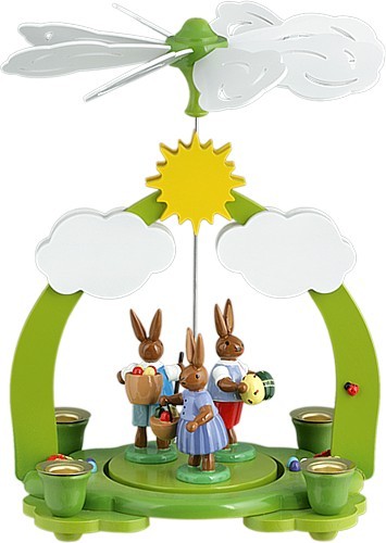 Ellmann Pyramide mit 3 Osterhasen farbig Ellmann Pyramide mit 3 Osterhasen farbig