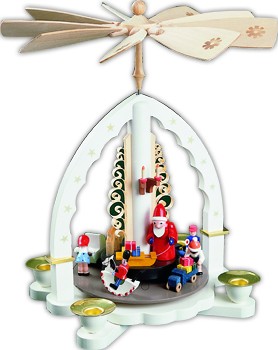Richard Glässer Weihnachtspyramide, Weihnachtsbescherung, weiß Richard Glässer Weihnachtspyramide, Weihnachtsbescherung, weiß
