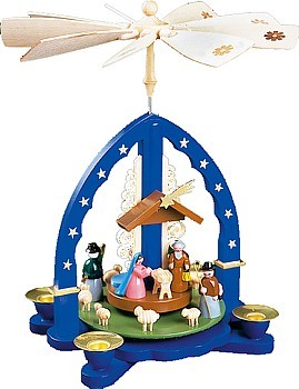 Richard Glässer Weihnachtspyramide Christi Geburt, blau Richard Glässer Weihnachtspyramide Christi Geburt, blau