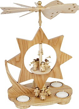 Richard Glässer Teelichtpyramide Stern, musizierende Engel