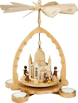 Richard Glässer Teelichtpyramide Frauenkirche mit Kurrende, für Teelichte Richard Glässer Teelichtpyramide Frauenkirche mit Kurrende, für Teelichte