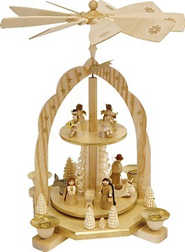 Richard Glässer Weihnachtspyramide 2-stöckig Geburt mit Engeln Richard Glässer Weihnachtspyramide 2-stöckig Geburt mit Engeln