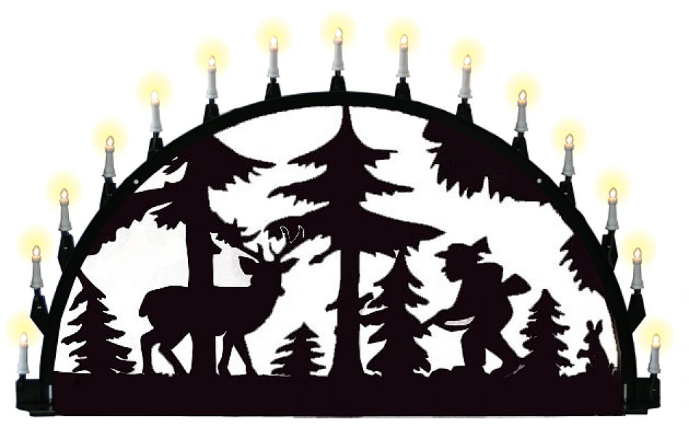 Außenschwibbogen aus Metall, Motiv - Jäger und Hirsch - 1,50 x 0,75 m Außenschwibbogen aus Metall, Motiv - Jäger und Hirsch - 1,50 x 0,75 m
