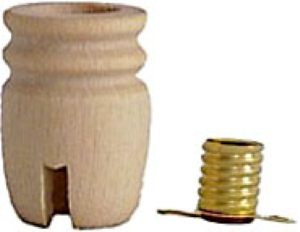 Lichtertülle 14 mm - mit Fassung E10 Hoehe 31mm, Dms 25 mm, mit Nut 4mm Lichtertülle 14 mm - mit Fassung E10 Hoehe 31mm, Dms 25 mm, mit Nut 4mm