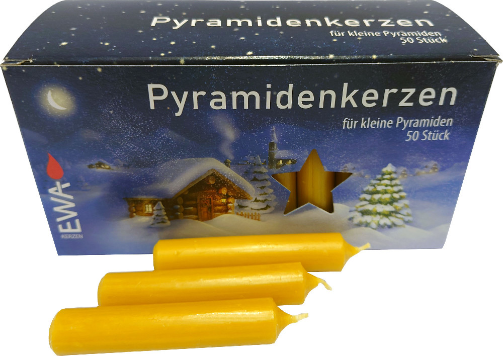 50 Pyramidenkerzen - 14 mm, natur 50 Pyramidenkerzen - 14 mm, natur