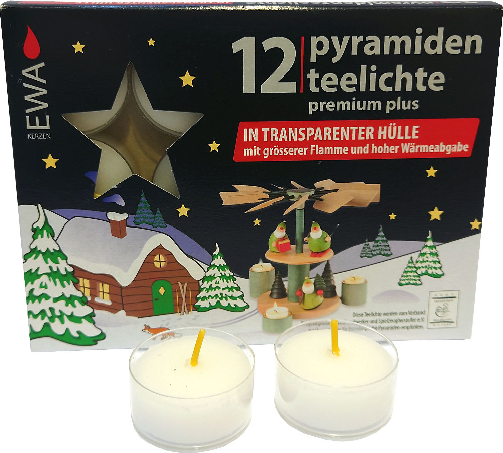12 Pyramidenteelichter Premium Plus 12 Pyramidenteelichter Premium Plus