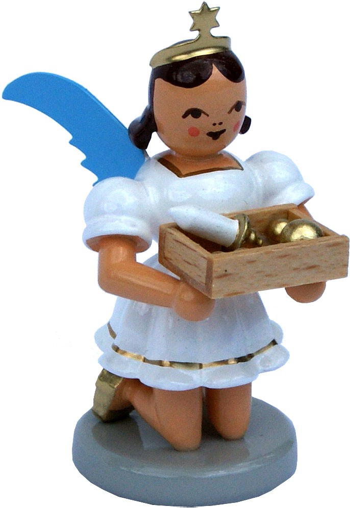 Blank Kurzrockengel mit Christbaumschmuck, kniend, farbig Blank Kurzrockengel mit Christbaumschmuck, kniend, farbig