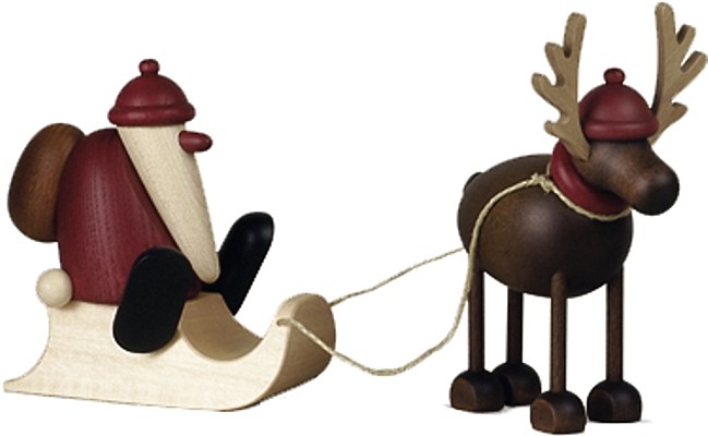 Björn Köhler Rentier Rudolf mit Schlittenweihnachtsmann Björn Köhler Rentier Rudolf mit Schlittenweihnachtsmann