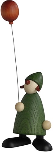 Björn Köhler Gratulantin Lina mit rotem Luftballon, grün Björn Köhler Gratulantin Lina mit rotem Luftballon, grün
