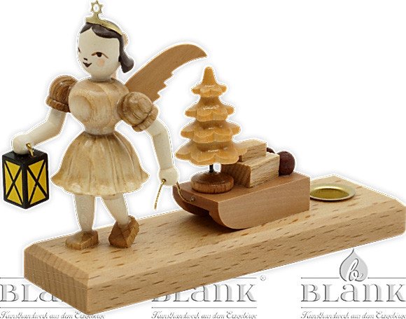 Blank Kerzenhalter Kurzrockengel mit Schlitten Blank Kerzenhalter Kurzrockengel mit Schlitten