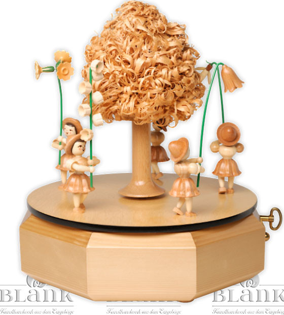 Blank Spieldose mit 5 Blumenkindern, natur Blank Spieldose mit 5 Blumenkindern, natur