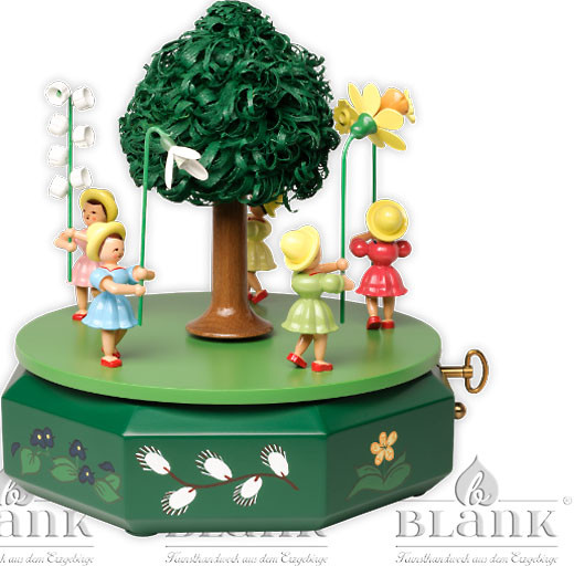 Blank Spieldose mit 5 Blumenkindern, farbig Blank Spieldose mit 5 Blumenkindern, farbig