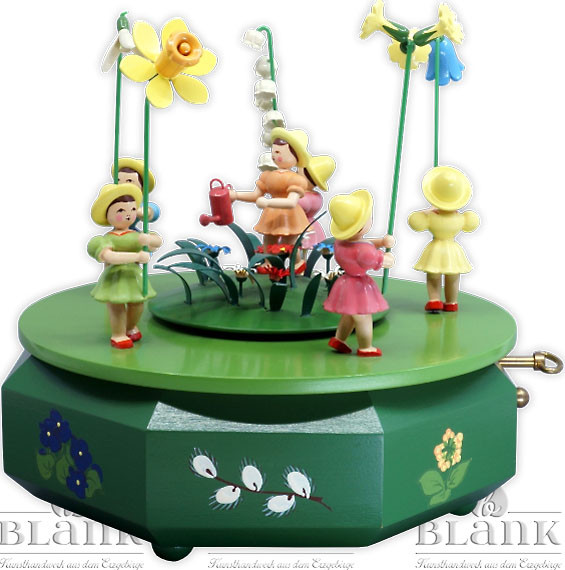 Blank Spieldose mit Blumenwiese, farbig Blank Spieldose mit Blumenwiese, farbig