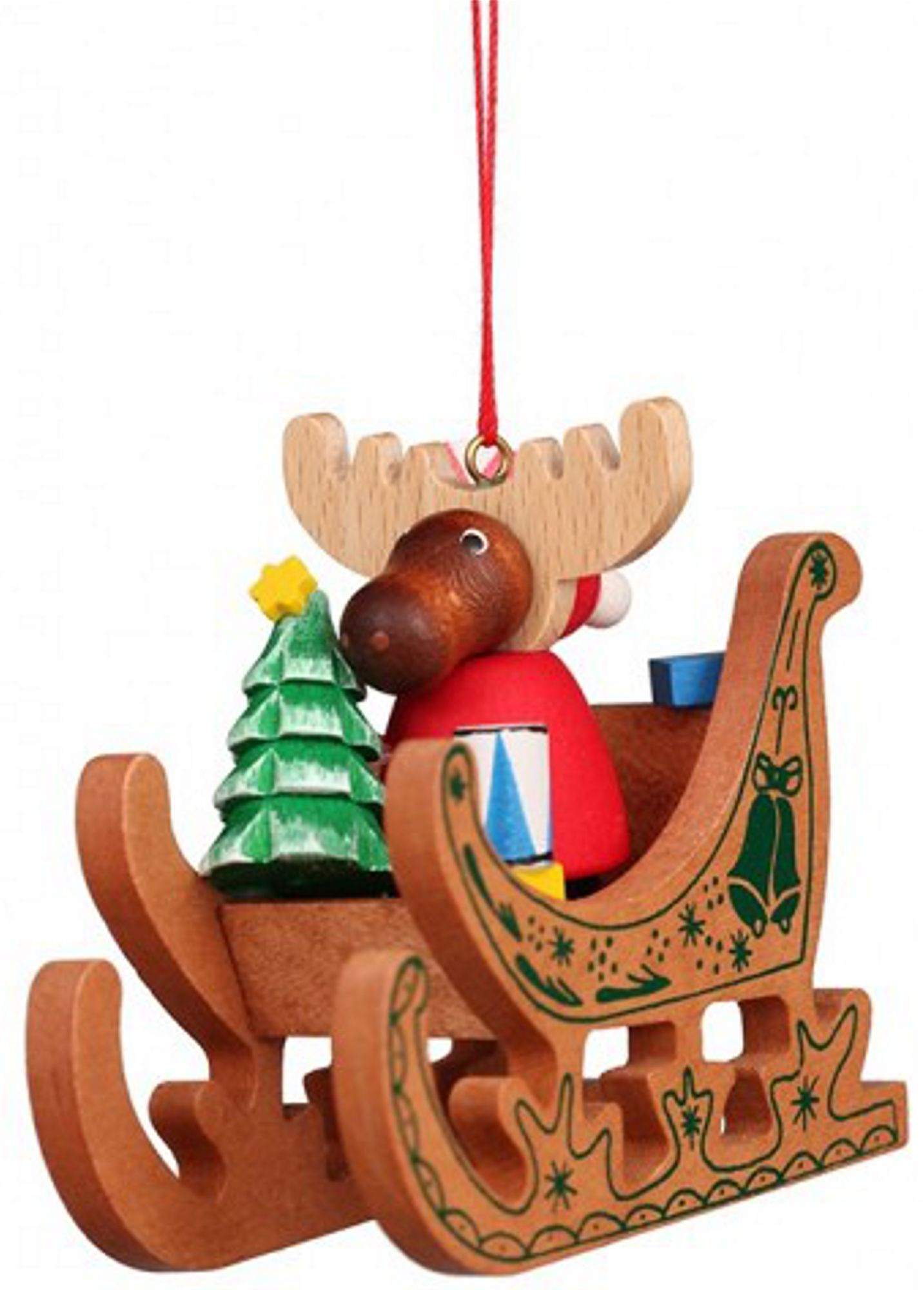 Christian Ulbricht Baumbehang Elch Weihnachtsmann im Schlitten Christian Ulbricht Baumbehang Elch Weihnachtsmann im Schlitten