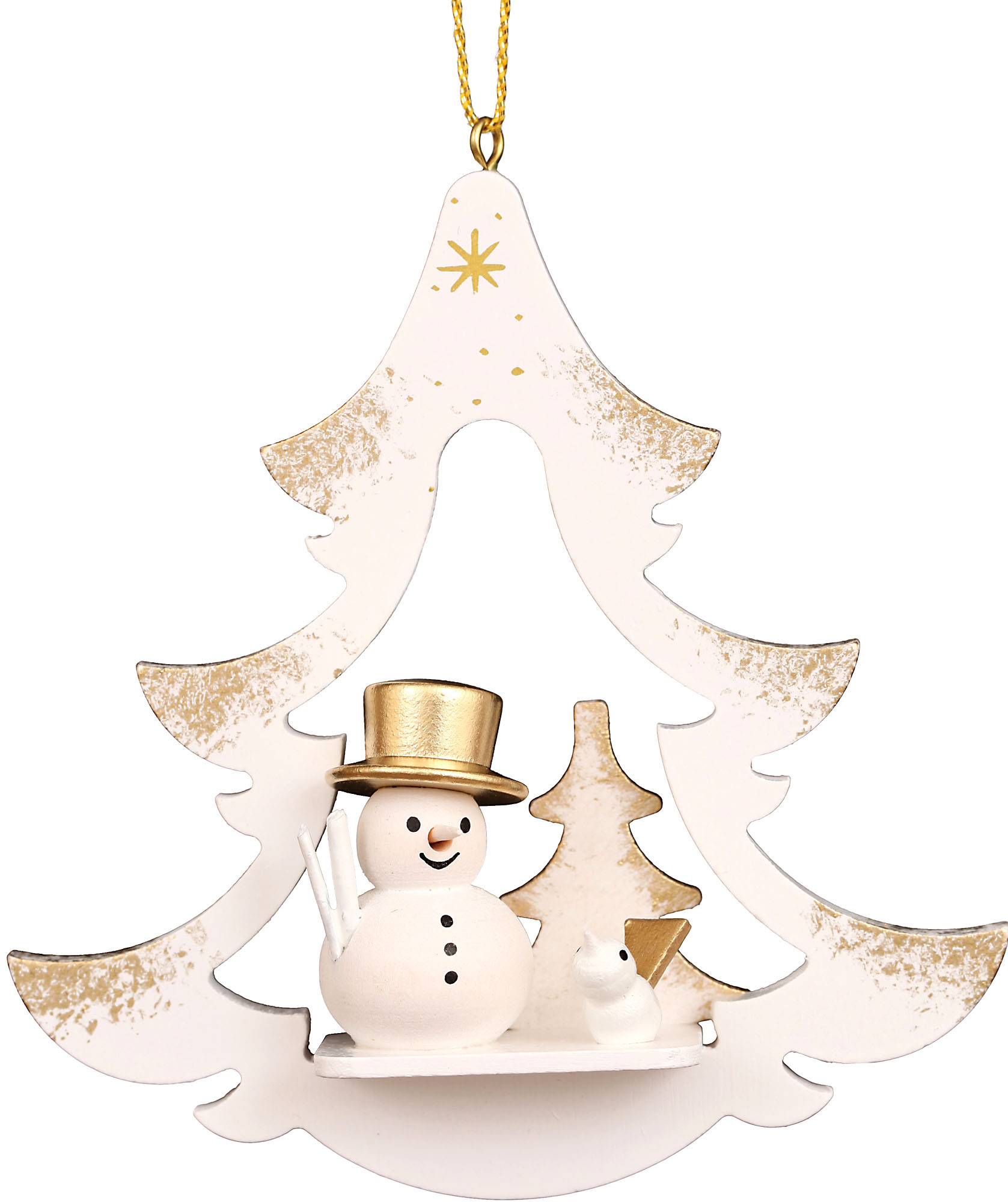 Christian Ulbricht Baumbehang Baum weiß mit Schneemann Christian Ulbricht Baumbehang Baum weiß mit Schneemann