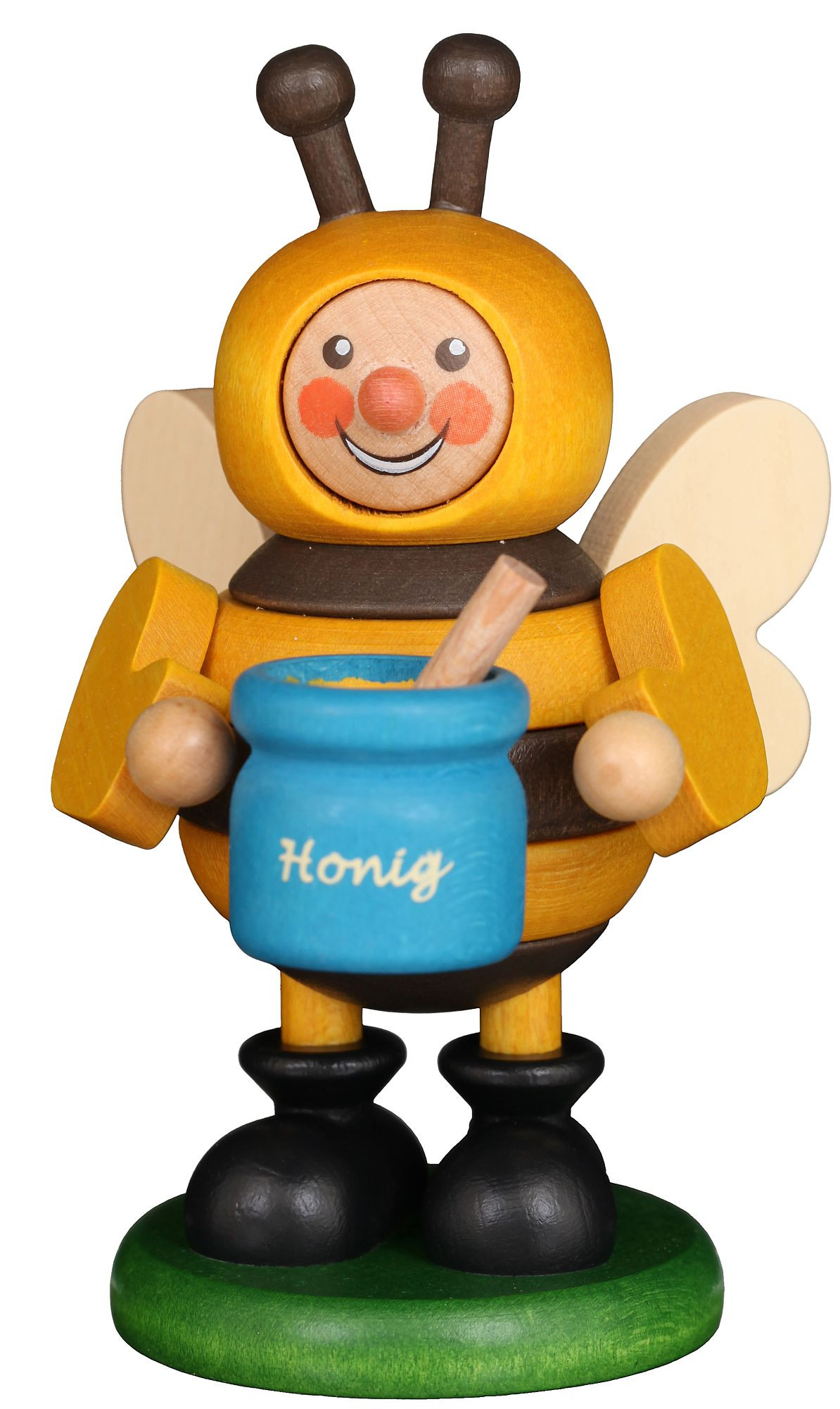 Christian Ulbricht Holzfigur Kleine Helden Biene mit Holztopf Christian Ulbricht Holzfigur Kleine Helden Biene mit Holztopf