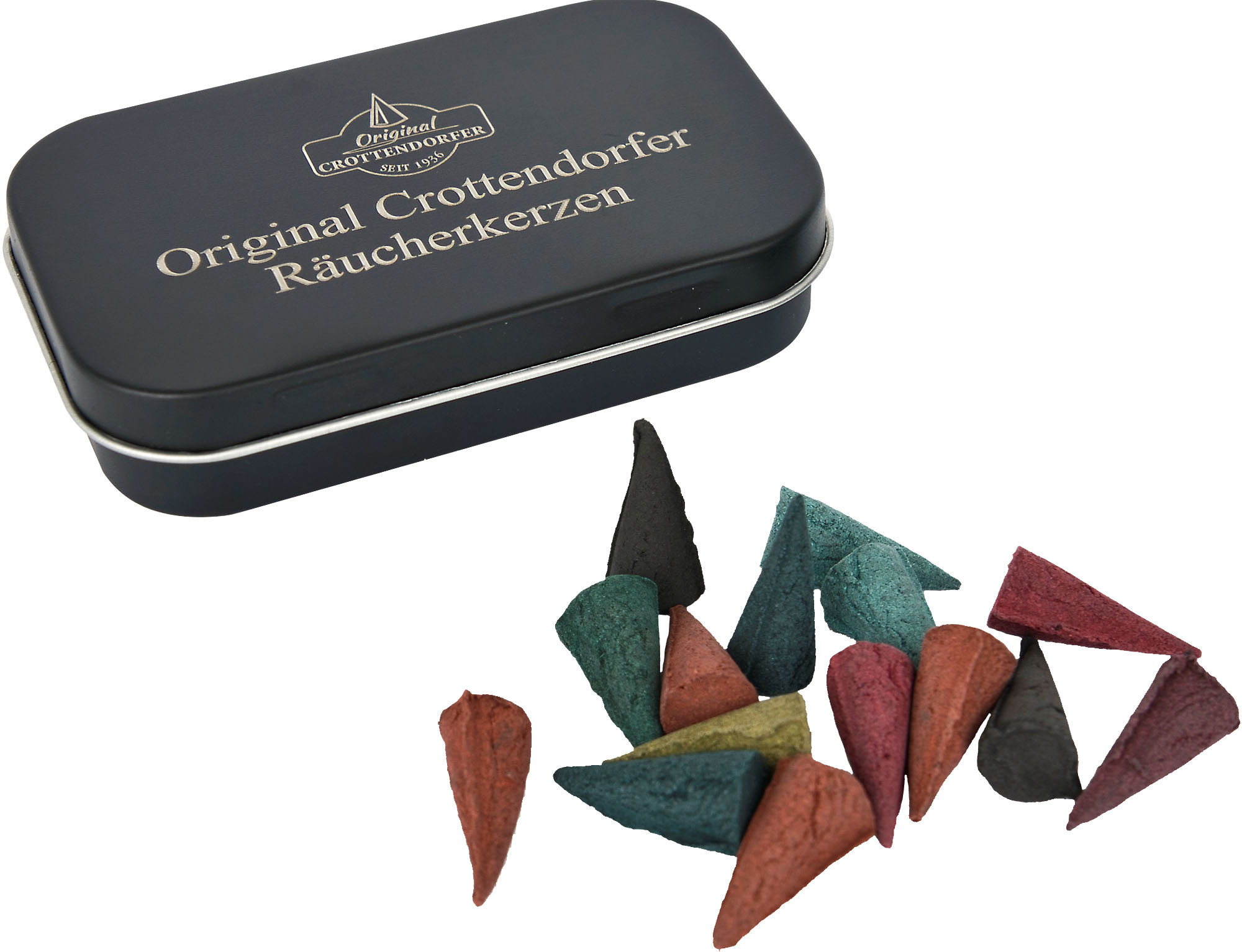Crottendorfer Blechdose Original Crottendorfer Räucherkerzen - Bunte Mischung Crottendorfer Blechdose Original Crottendorfer Räucherkerzen - Bunte Mischung