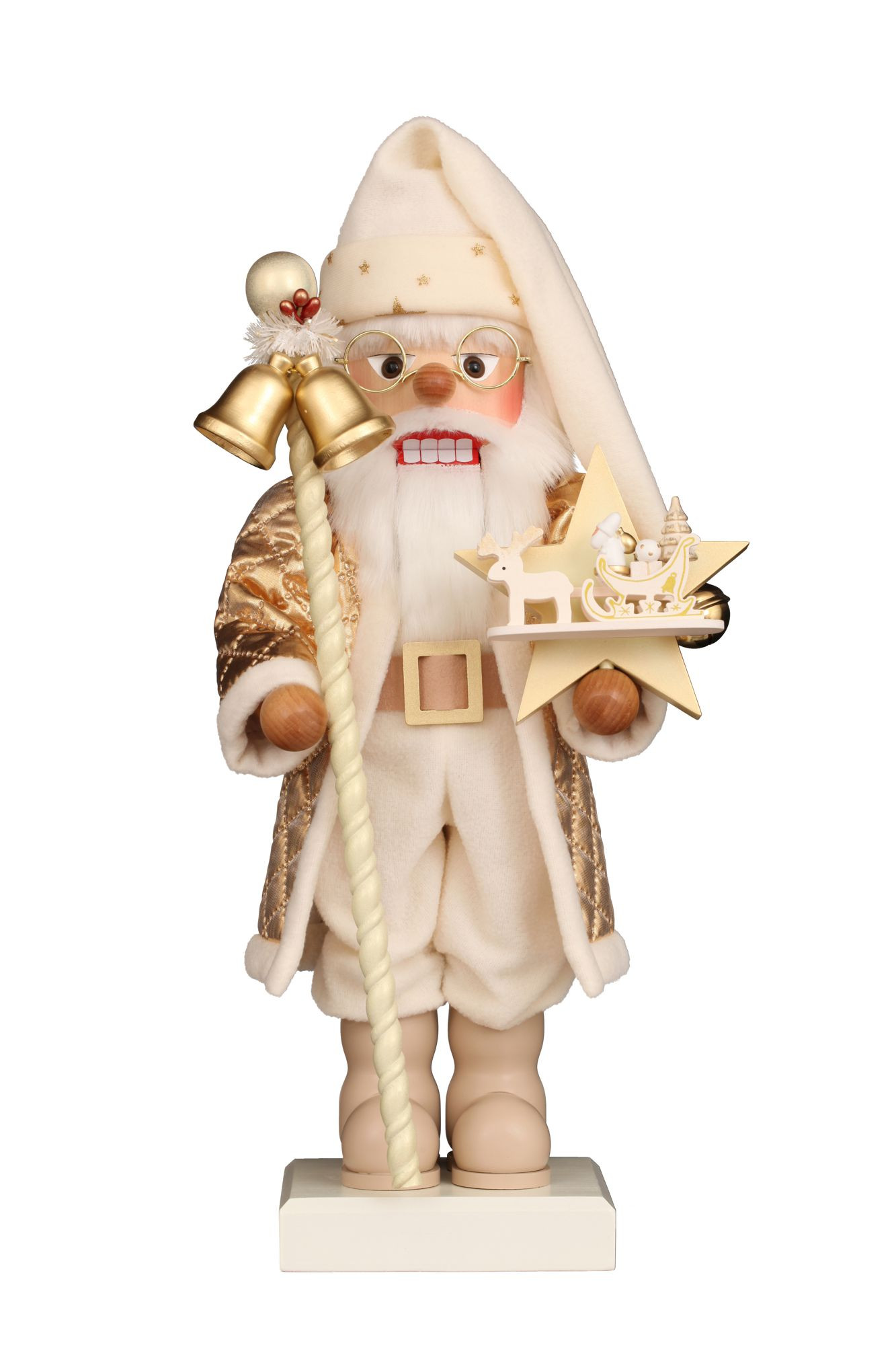 Nußknacker Weihnachtsmann weiß/gold Nußknacker Weihnachtsmann weiß/gold
