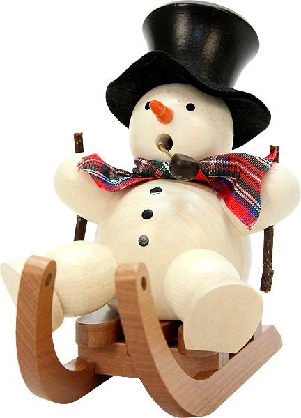 Christian Ulbricht Räuchermann Schneemann auf Schlitten Christian Ulbricht Räuchermann Schneemann auf Schlitten