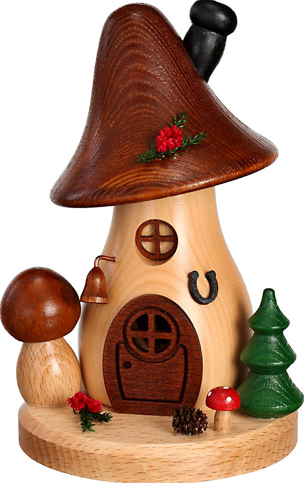 Drechselwerkstatt Uhlig Räucherfigur Pilzhäusel Waldserie - Braunkappe, geschwungen, hoch Drechselwerkstatt Uhlig Räucherfigur Pilzhäusel Waldserie - Braunkappe, geschwungen, hoch