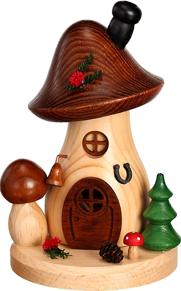 Drechselwerkstatt Uhlig Räucherfigur Pilzhäusel Waldserie - Braunkappe, geschwungen, flach Drechselwerkstatt Uhlig Räucherfigur Pilzhäusel Waldserie - Braunkappe, geschwungen, flach
