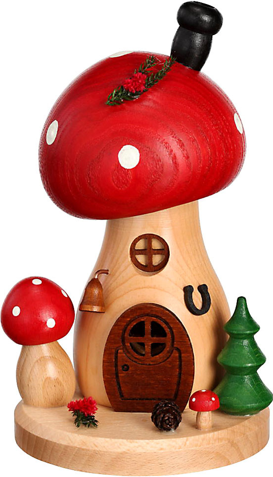 Drechselwerkstatt Uhlig Räucherfigur Pilzhäusel Waldserie Fliegenpilz, rund, hoch Drechselwerkstatt Uhlig Räucherfigur Pilzhäusel Waldserie Fliegenpilz, rund, hoch