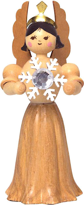 Drechslerei Kuhnert Konzertengel mit Schneekristall, natur Drechslerei Kuhnert Konzertengel mit Schneekristall, natur