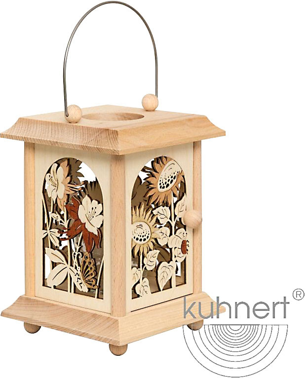 Drechslerei Kuhnert Tischlaterne - Sommerblumen Drechslerei Kuhnert Tischlaterne - Sommerblumen